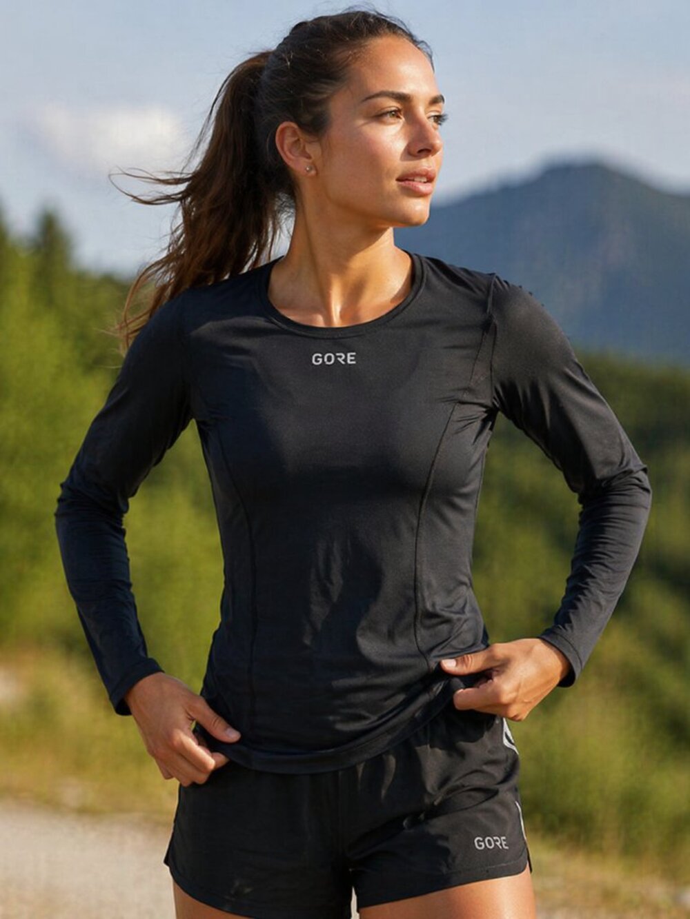 Gorewear WINDSTOPPER Base Layer Long Sleeve Black Performance Top Large